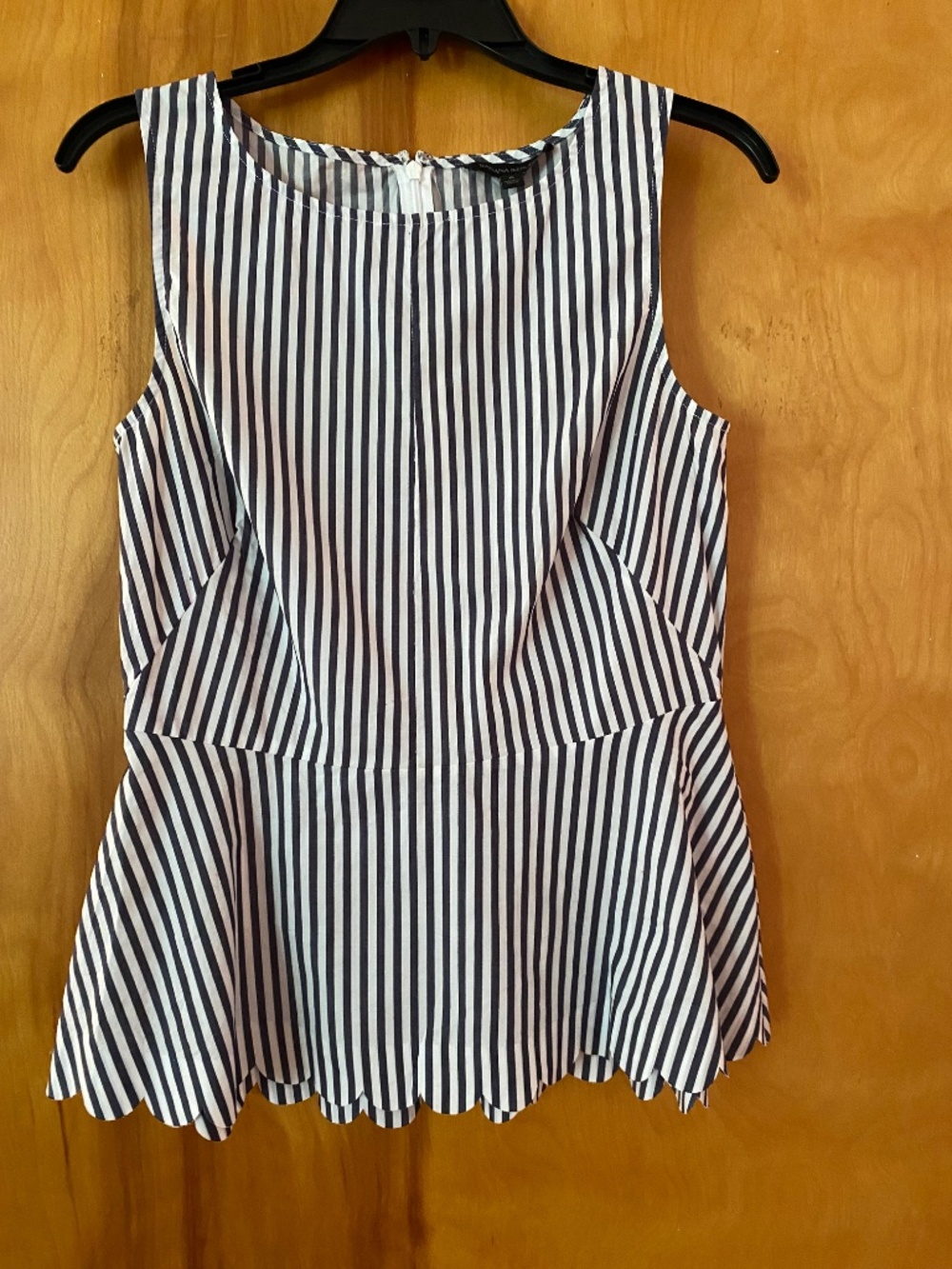 Banana Republic Black and White Sleeveless Peplum Tunic